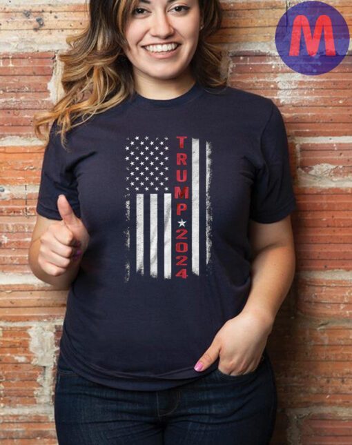 Donald Trump 2024 American Flag Vintage T-Shirt