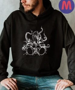 Octopus T-Shirt Gift Octopus Playing Drums Hoodie