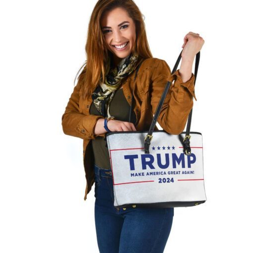 TRUMP Make America Great Again 2024 Leather Tote Bag