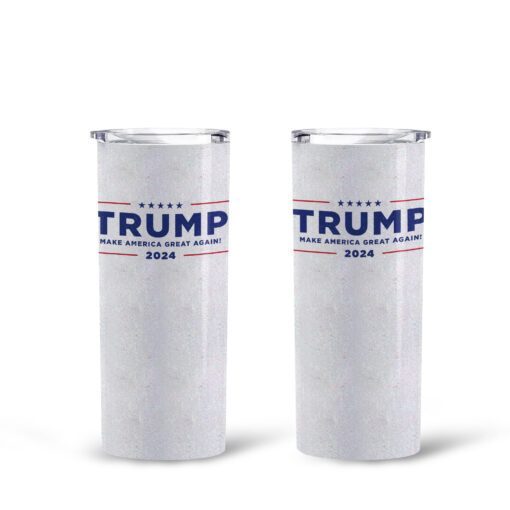 TRUMP Make America Great Again 2024 Straight Skinny Glitter Tumbler