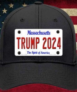 Trump 2024 Massachusetts Metal on Cotton Velcro Hat