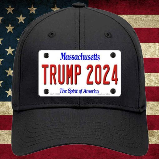 Trump 2024 Massachusetts Metal on Cotton Velcro Hat
