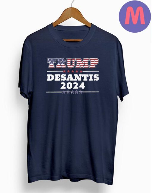 Trump DeSantis 2024 Patriotic Stars Stripes T-Shirts