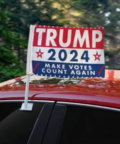 Trump car flag 2024 car flag usa make votes count trump