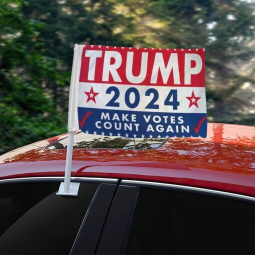 Trump car flag 2024 car flag usa make votes count trump