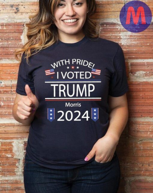 With Pride I Voted Trump Morris 2024 American Flag T-Shirt