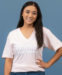 Women for Trump V-Neck Tee - Pink