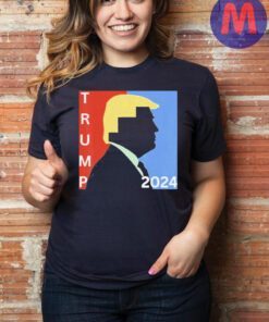 trump 2024 rally colorblock silhouette pro republican vote T-shirt