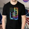 American Flag Autism Awareness Teacher Mom Support Tie Dye T-Shirts