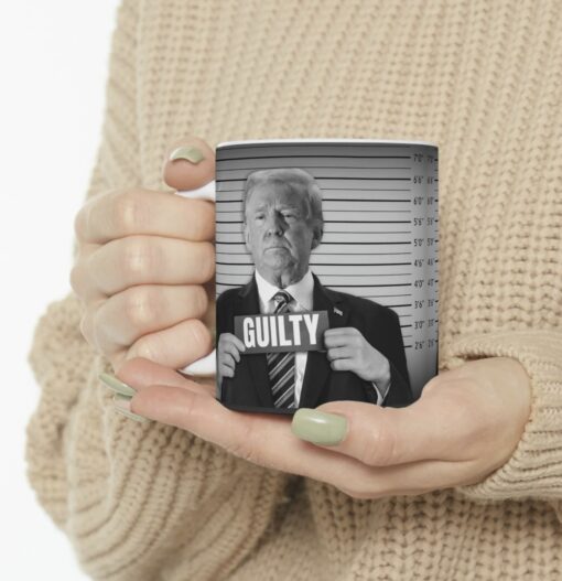 Donald Trump guilty mug shot funny 90s bootleg Ceramic Mug 11oz