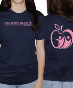 Girls Sports Belong to Girls Navy Cotton T-Shirt