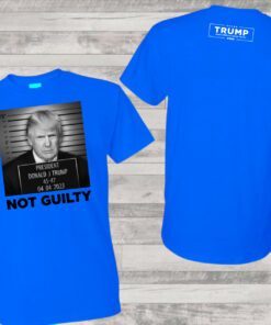 Official Trump Mugshot Blue Cotton T-Shirt