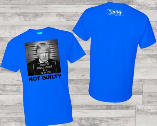 Official Trump Mugshot Blue Cotton T-Shirt