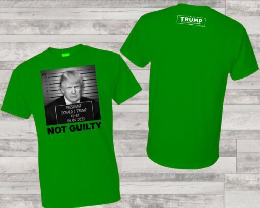 Official Trump Mugshot Green Cotton T-Shirt