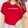 Stop Wokeism Red Cotton T-Shirt