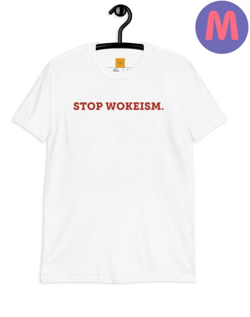 Stop Wokeism White Cotton T-Shirt