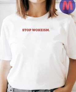 Stop Wokeism White Cotton T-Shirts