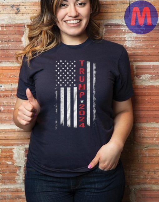 Trump 2024 American Flag Vintage T-Shirt MAGA trump 2024 t shirt