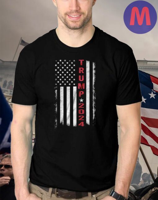 Trump 2024 American Flag Vintage T-Shirt MAGA trump 2024 t shirts