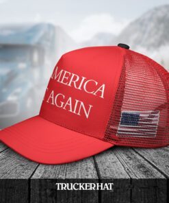 Trump MAGA 47 Red Trucker Hat left