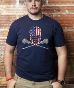 USA Lacrosse Helmet and Sticks Men's T-shirts