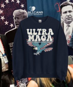 Ultra MAGA Make America Great Again Distressed Unisex Sweatshirt Navy