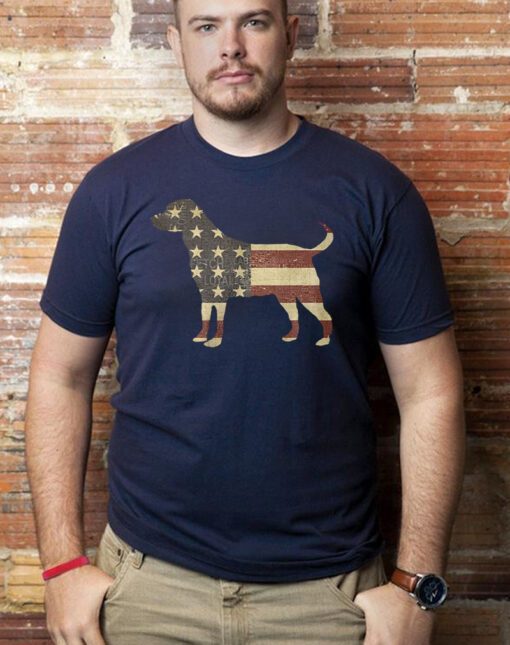 Vintage American Flag Labrador Retriever Men's T-shirt