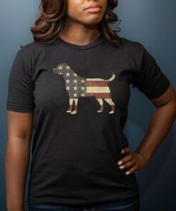 Vintage American Flag Labrador Retriever Men's T-shirts