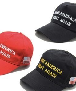 Red MAGA Hat With American Flag