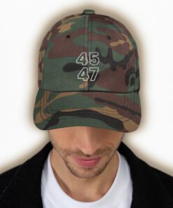 Camo Trump Supporter President 45 - 47 Dad hats