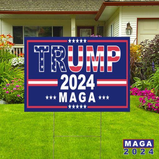 Trump 2024 Stars & Stripes M A G A Yard Signs
