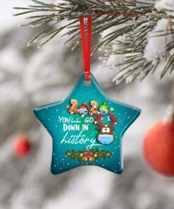 2020 you’ll go down in history. christmas deer ceramic ornament 2383