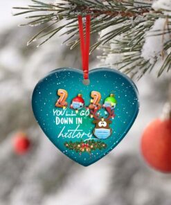 2020 you’ll go down in history. christmas deer ceramic ornament 2602