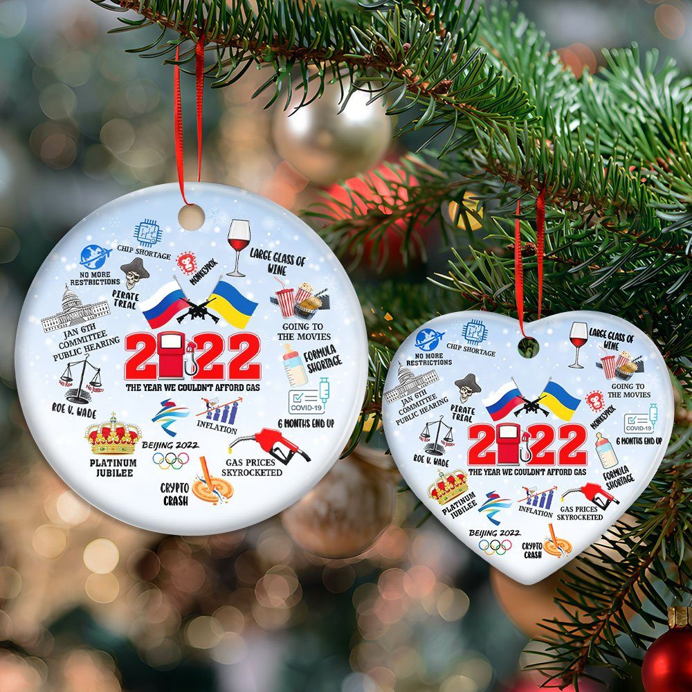 2022 Review Ornament The Year We Couldn't Afford Gas Roe v. Wade Ukraine TQN521O - Image 3