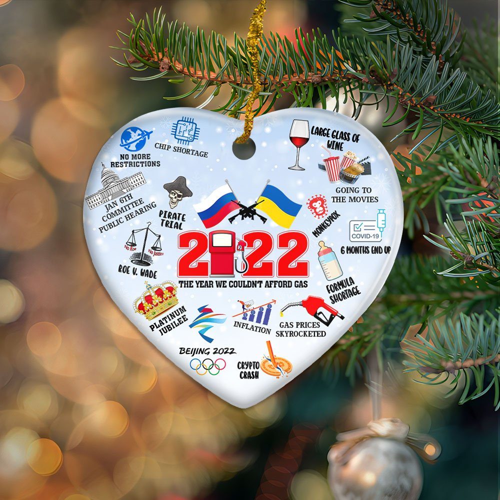 2022 Review Ornament The Year We Couldn't Afford Gas Roe v. Wade Ukraine TQN521O - Image 2