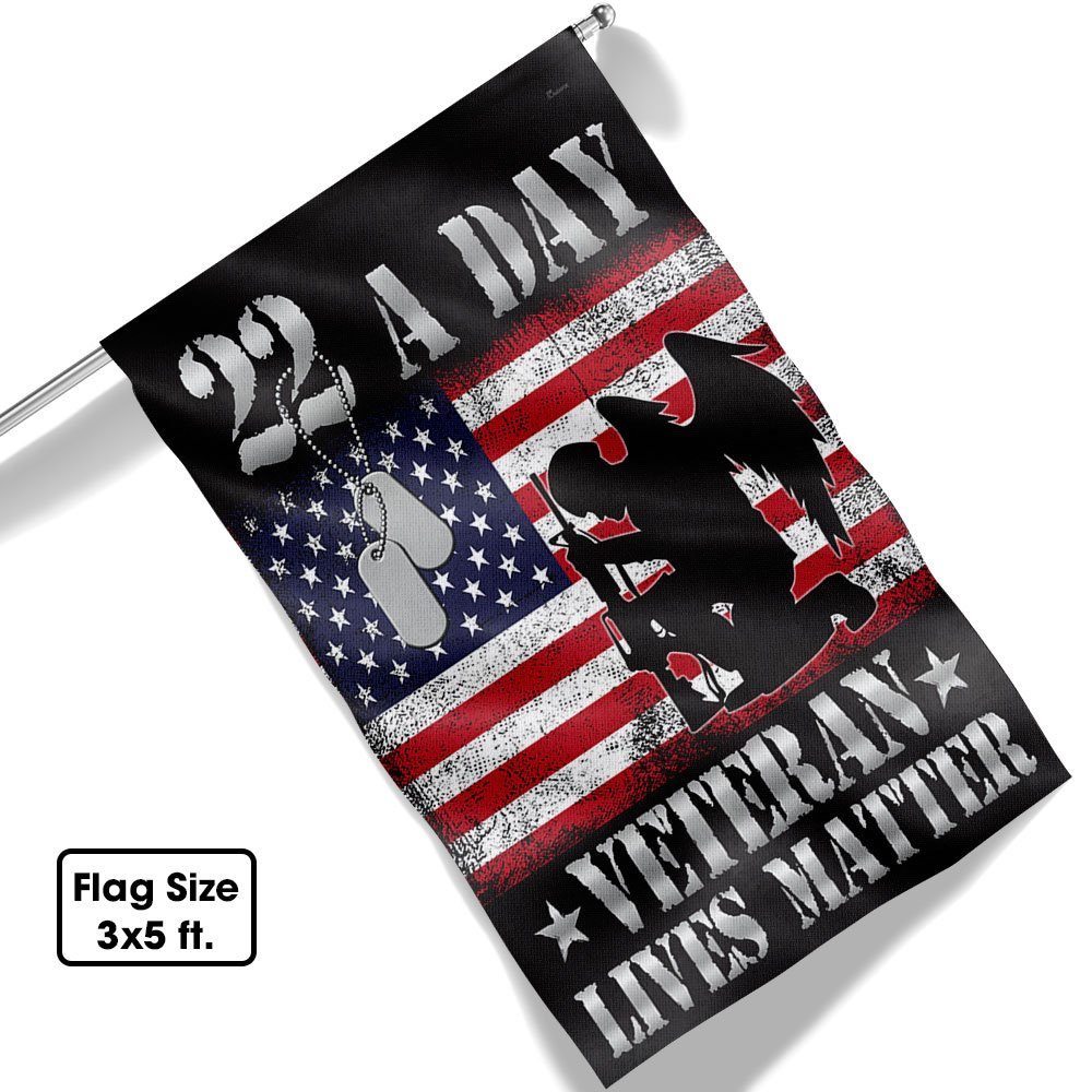 22 A Day Veterans Flag Veteran Lives Matter Suicide Awareness TQN496F - Image 6