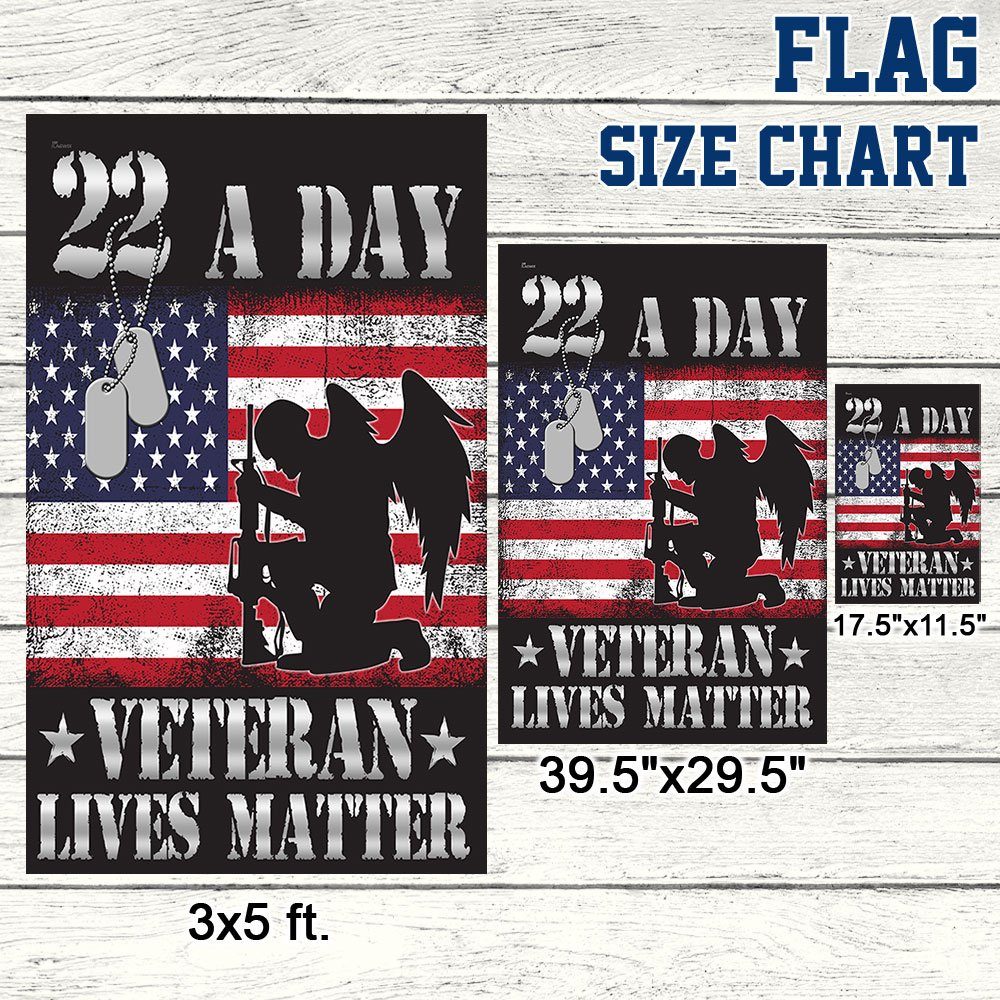 22 A Day Veterans Flag Veteran Lives Matter Suicide Awareness TQN496F - Image 7
