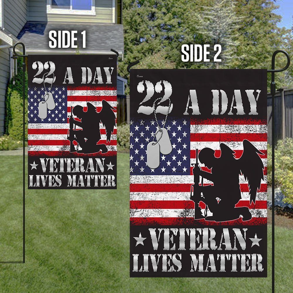 22 A Day Veterans Flag Veteran Lives Matter Suicide Awareness TQN496F - Image 5