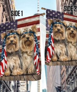 2 yorkshire terrier dog flag charming dog ntb216fv19 1581