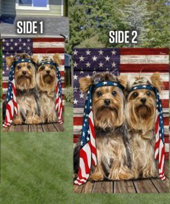 2 yorkshire terrier dog flag charming dog ntb216fv19 3579