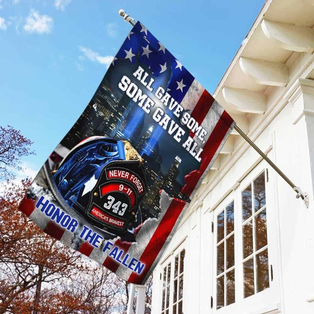 343 Fallen Firefighters All Gave Some Some Gave All 9/11 Flag DBD2747F - Image 3