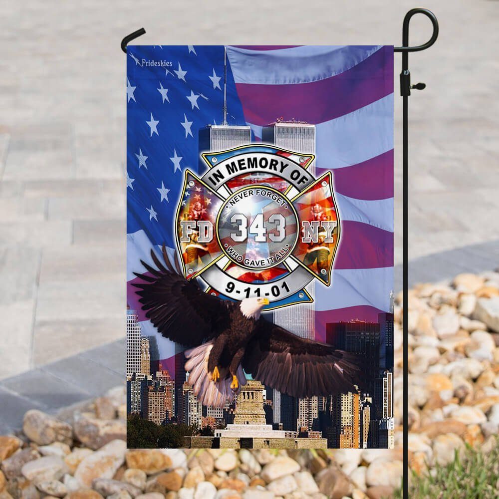 343 Never Forget Flagwix™ Firefighter 343 FDNY September 11th Flag - Image 8