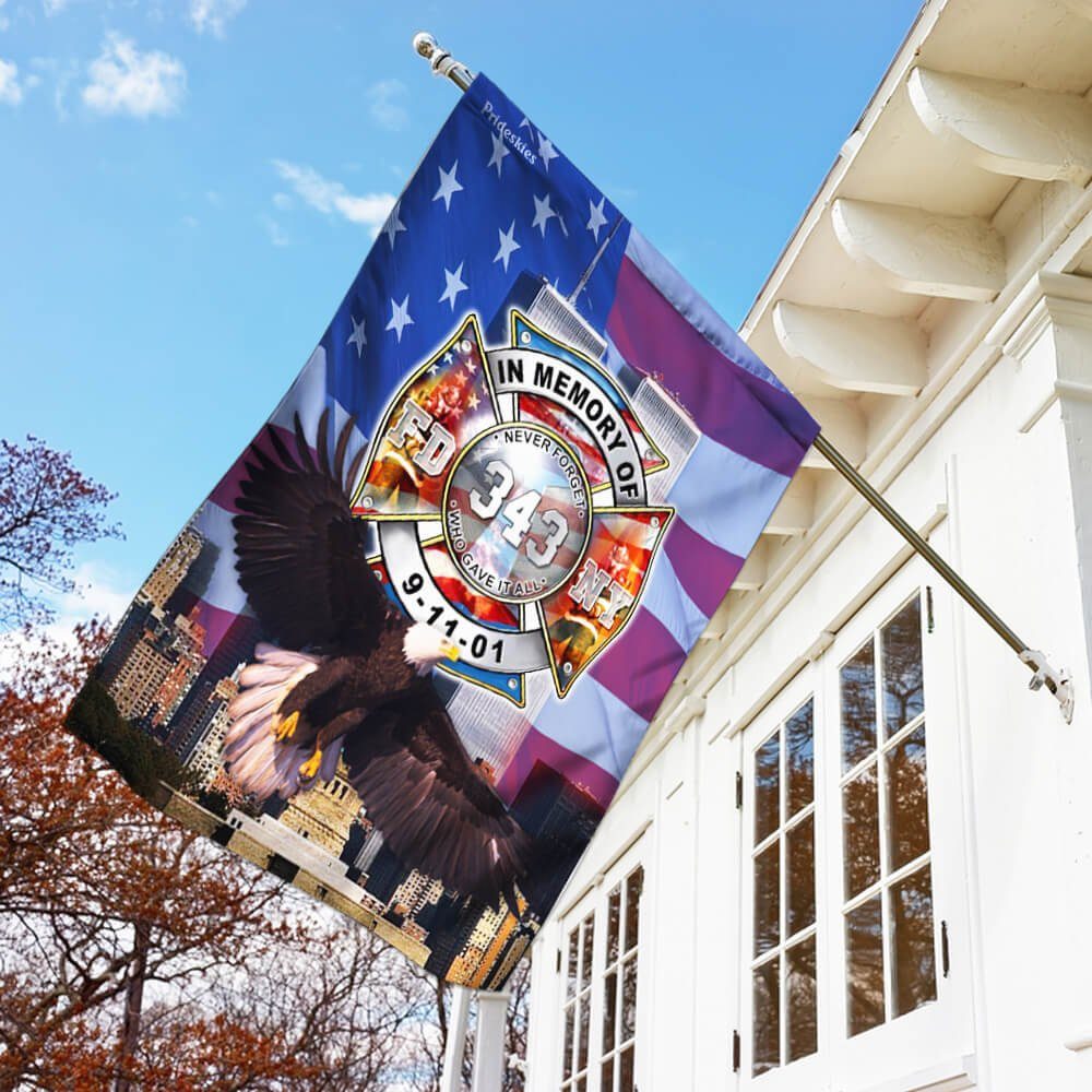 343 Never Forget Flagwix™ Firefighter 343 FDNY September 11th Flag - Image 2