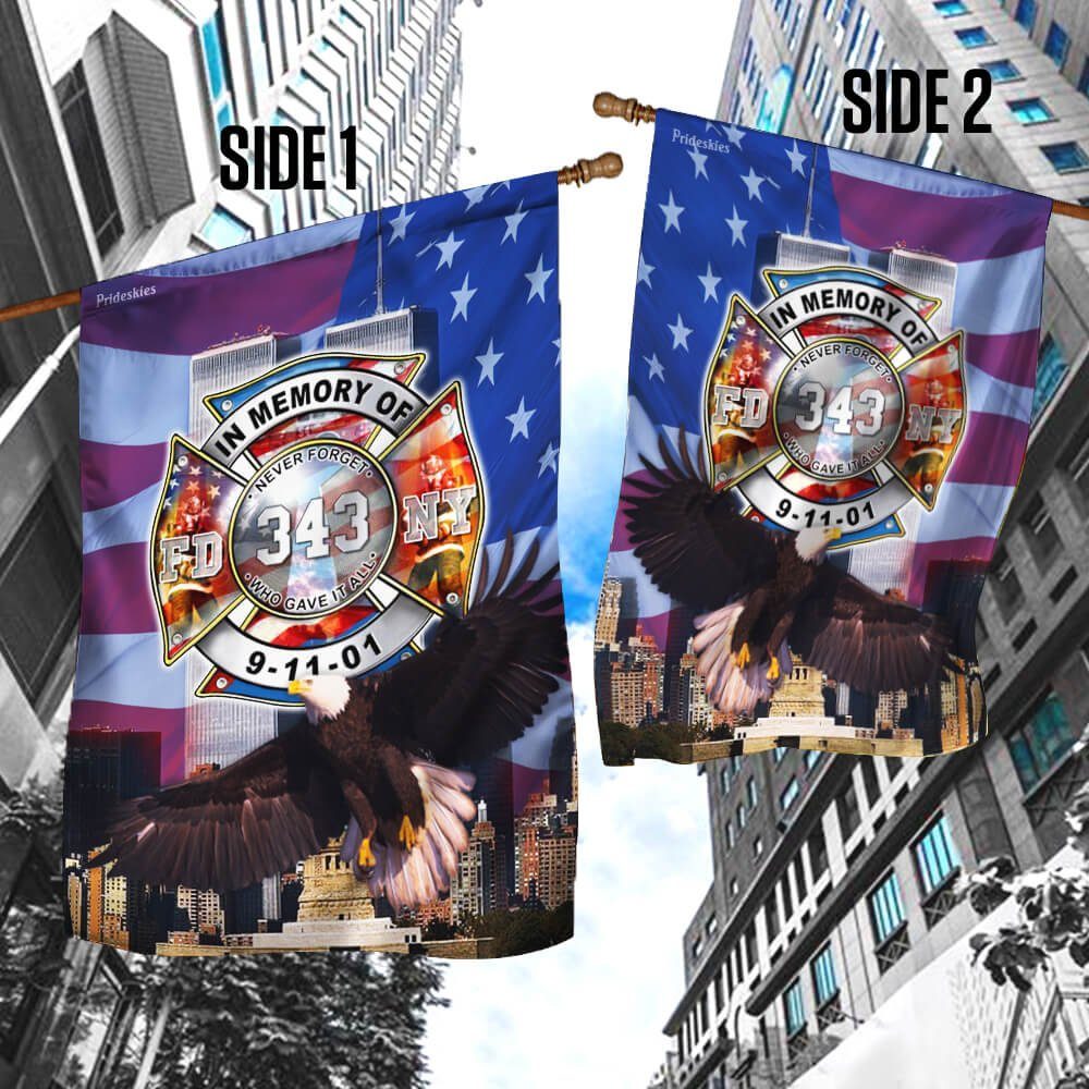 343 Never Forget Flagwix™ Firefighter 343 FDNY September 11th Flag - Image 5