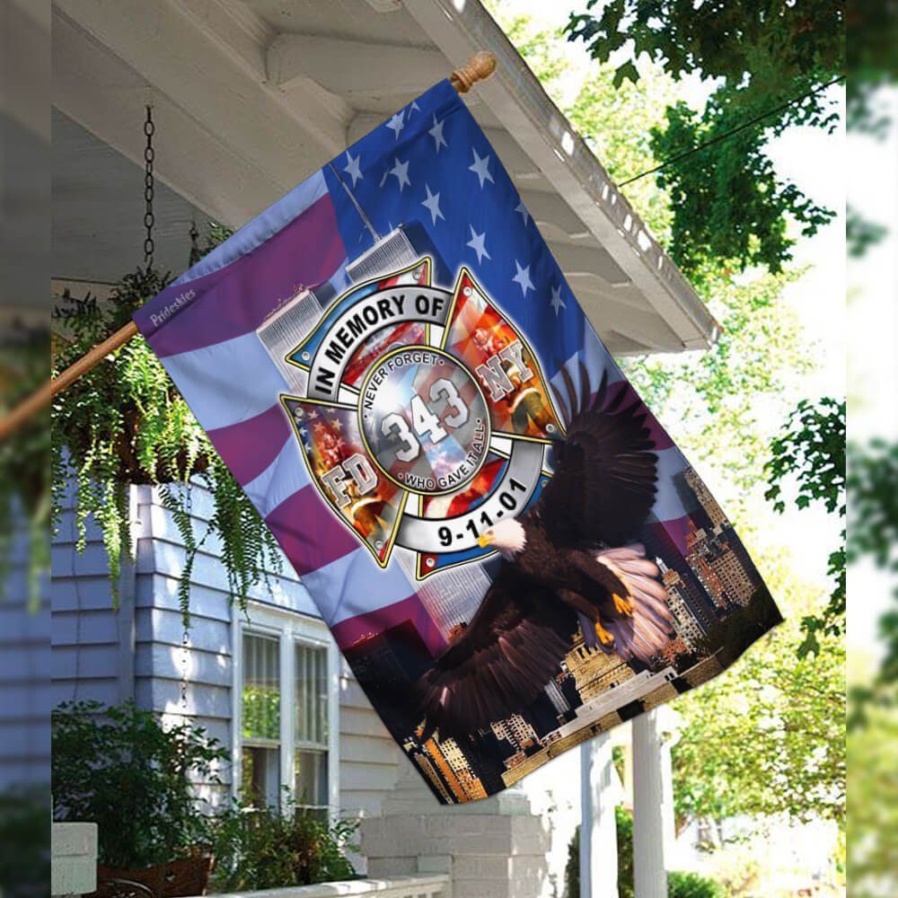 343 Never Forget Flagwix™ Firefighter 343 FDNY September 11th Flag - Image 3
