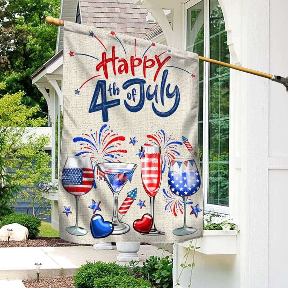 4th Of July Red White And Blue Wine Patriotic Flag TQN1171F - Image 3