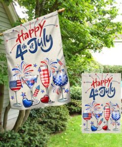 4th of july red white and blue wine patriotic flag tqn1171f 3482
