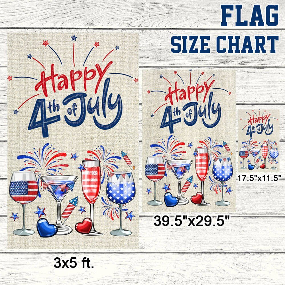 4th Of July Red White And Blue Wine Patriotic Flag TQN1171F - Image 9