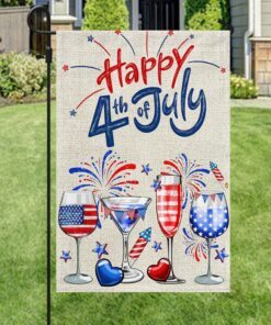 4th Of July Red White And Blue Wine Patriotic Flag TQN1171F