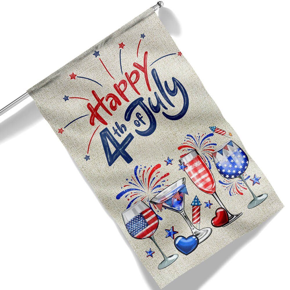 4th Of July Red White And Blue Wine Patriotic Flag TQN1171F - Image 8